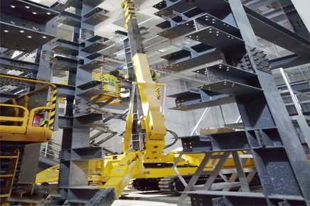 用專業征服三星，鄭州科步蜘蛛吊車施工案例報道